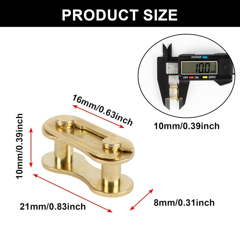 psler رابط سلسلة الدراجة - رابط سلسلة دراجة أحادية السرعة مفقود موصلات إصلاح سلسلة الدراجة 10 قطع ذهبية - Image 4